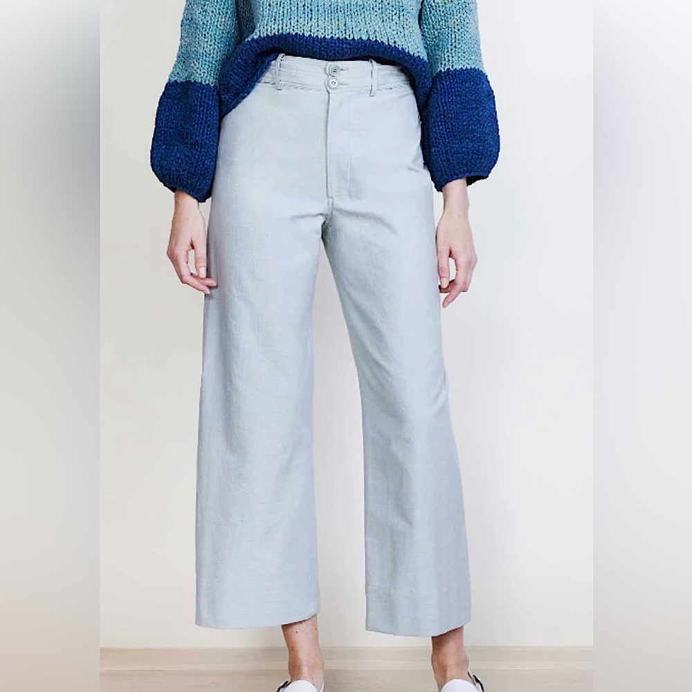 Apiece Apart Soft Gray Wide Leg Trousers